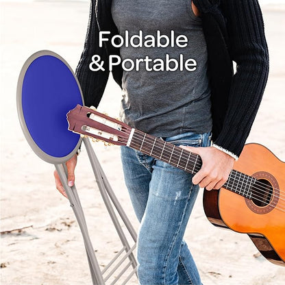 Lavish Home Folding Stool Set - Set of Two 18-Inch Stools with 225lb Capacity for Kitchen, Dorm, or Rec Room - Portable Stools for Adults (Blue)
