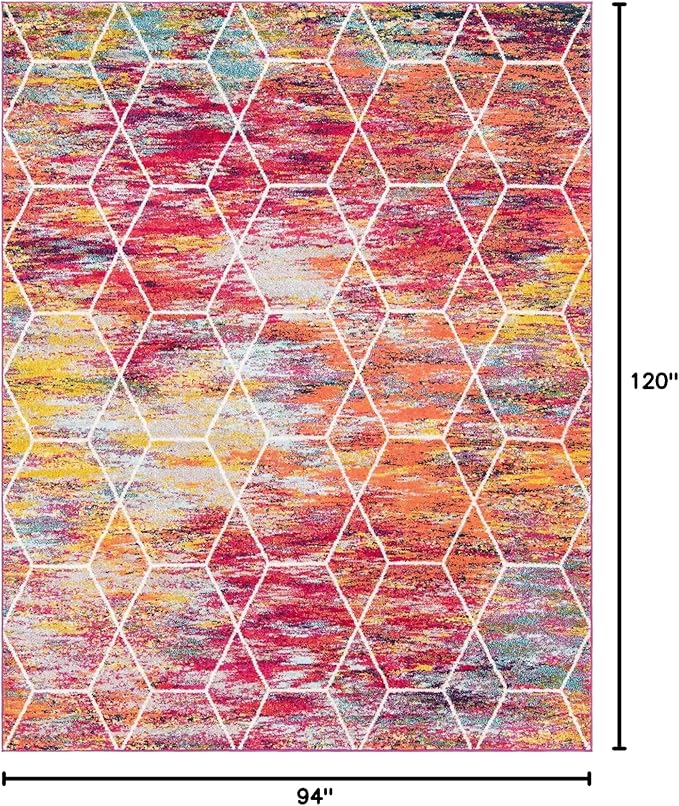 Unique Loom Trellis Frieze Collection Area Rug - Geometric (8' x 10', Multi/ Ivory)
