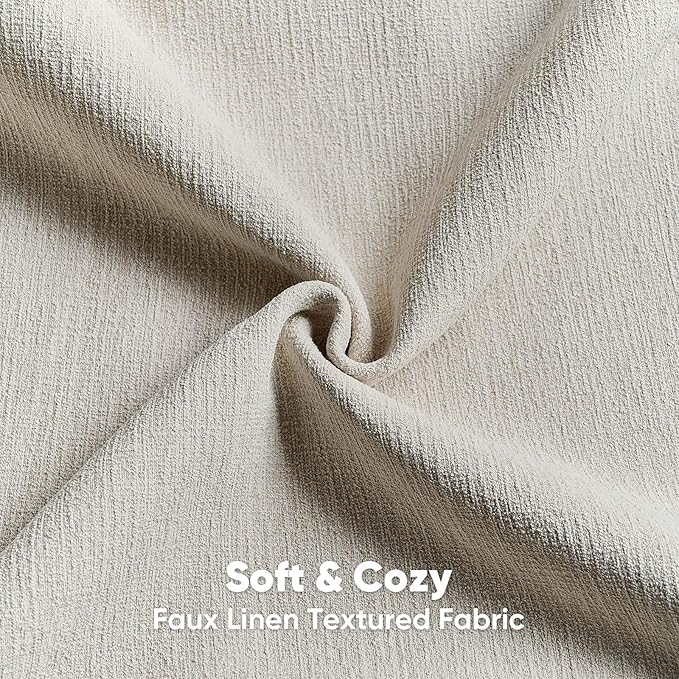 FUTEI Beige Chenille Decorative Throw Pillow Covers 18x18 Inch Set of 2,Soft Cozy Faux Linen Textured Cushion Case,Farmhouse Home Decor for Couch Living Room