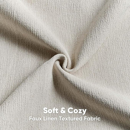 FUTEI Beige Chenille Decorative Throw Pillow Covers 26x26 Inch Set of 2,Soft Cozy Faux Linen Textured Euro Pillow Shams,Farmhouse Home Decor for Couch Living Room