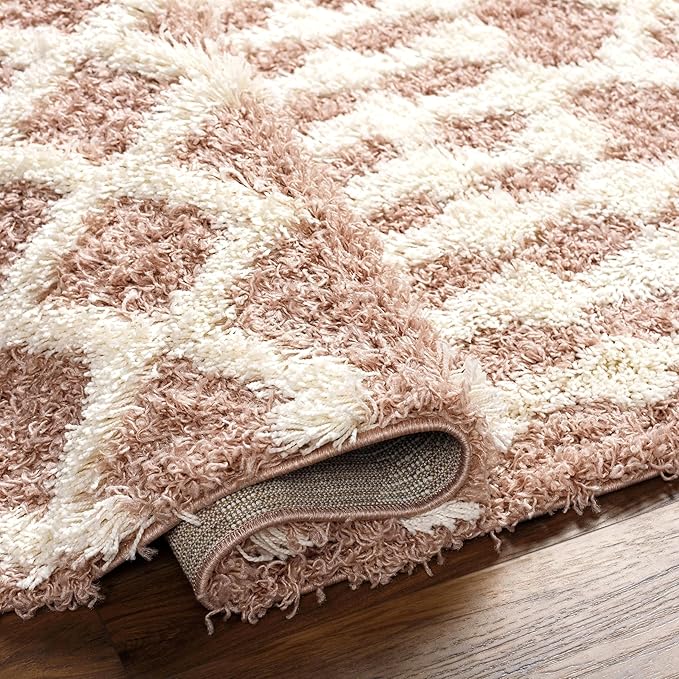 Livabliss Hapsburg Moroccan Shag Area Rug,9'3" x 12',Dusty Pink
