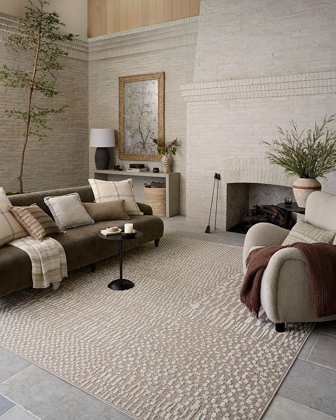 Loloi Amber Lewis Bexley Collection BEX-01 Natural/Birch 2'-7" x 12'-0" Runner Rug Neutral, Textured, Living, Bedroom, Dining, Carpet