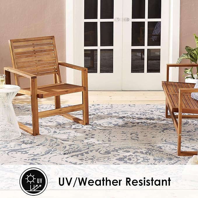 Home Dynamix Nicole Miller Patio Sofia Juniper Indoor/Outdoor Area Rug 5'2"x7'2", Distressed Damask Ivory/Blue