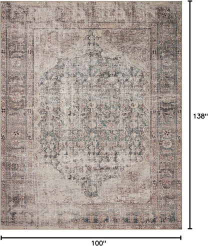 Loloi Amber Lewis Georgie Collection GER-08 Lagoon/Beige 8'-4" x 11'-6", .19" Pile Height, Area Rug