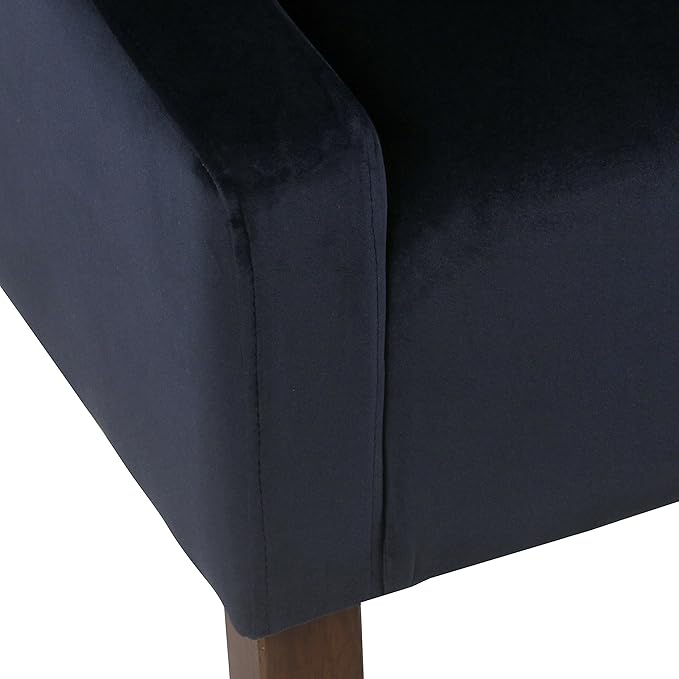Homepop Home Decor | Upholstered Classic Swoop Arm Accent Chair | Accent Chairs for Living Room & Bedroom | Decorative Home Furniture, Navy