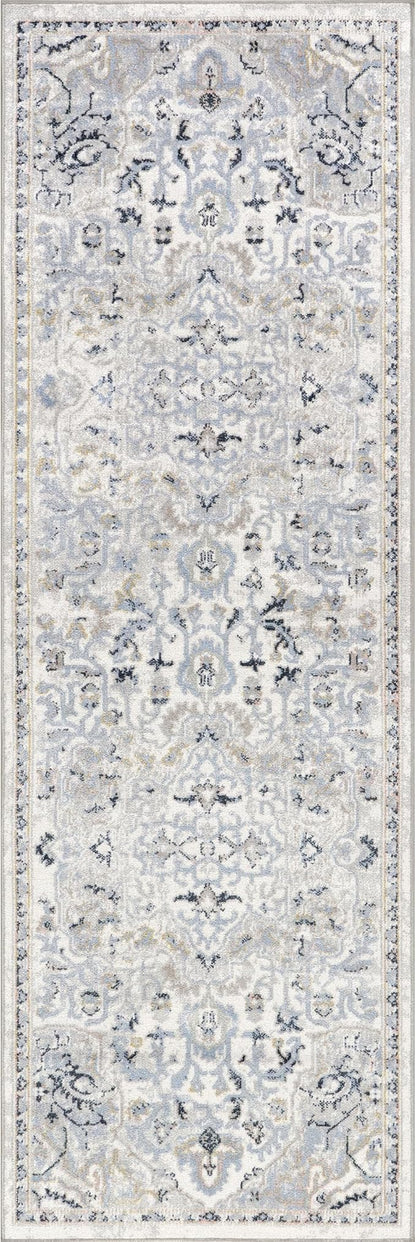 nuLOOM 2'8" x 8' Machine Washable Stain-Resistant Area Rug Medium Profile for Living Room, Bedroom, and Dining Room, Cady Blue