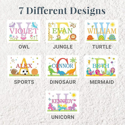 Let’s Make Memories Personalized My Own Name Step Stool - Children’s Step Stool - Sturdy Wood – Non-Toxic Paint, Sealer - Unicorn Design - Gray - 14’Wx9.25”Lx8.75”H - Ages 3+