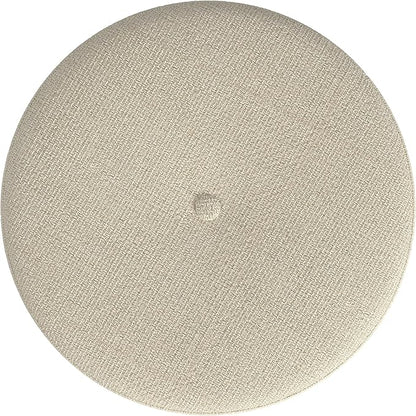 HomePop Home Decor | Upholstered Round Storage Ottoman with Nailheads| Ottoman with Storage for Living Room & Bedroom, Cream Woven
