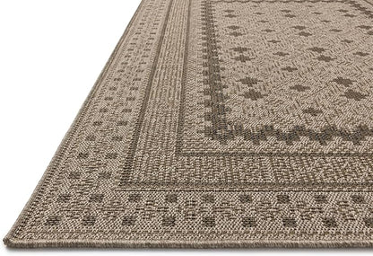 Loloi Chris Loves Julia Providence Collection PRC-06 Charcoal/Dove 7'-6" x 7'-6", .12" Pile Height, Indoor/Outdoor Round Area Rug