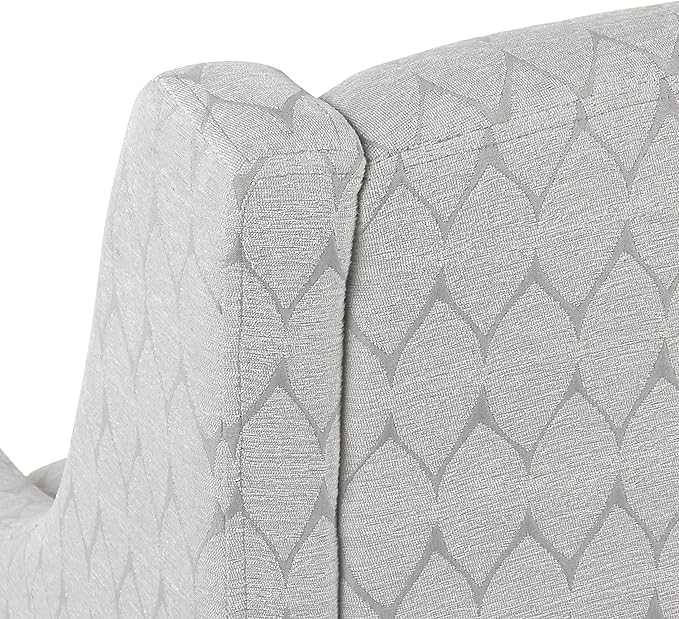 Homepop Home Decor | Upholstered Classic Swoop Arm Accent Chair | Accent Chairs for Living Room & Bedroom | Decorative Home Furniture, Gray Leaf