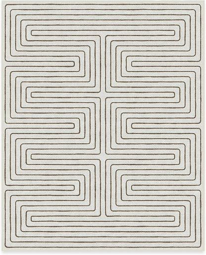 RUGGABLE x Jonathan Adler Machine Washable Modern Area Rug – Labyrinth Camel/Ivory 8x10, Stain-Resistant, Non-Slip – Large Rugs for Living Room, Bedroom, Hallway, Entryway & Office–with Cushioned Pad