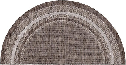 Unique Loom Outdoor Border Collection Area Rug - Soft Border (3' 1" x 6' 1" Hearth Brown/Ivory)