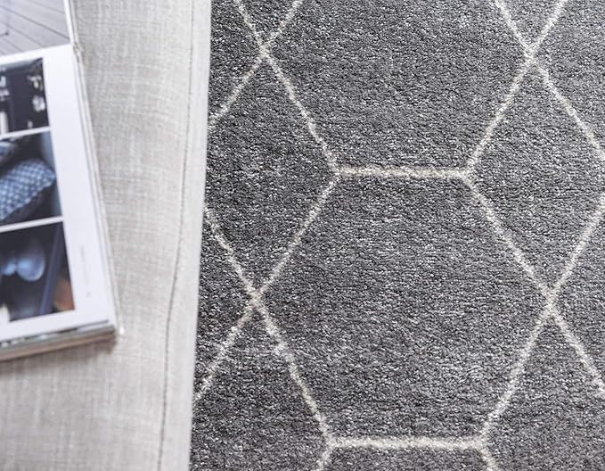 Unique Loom Trellis Frieze Collection Area Rug - Geometric (7' 10" Octagon, Light Gray/ Ivory)