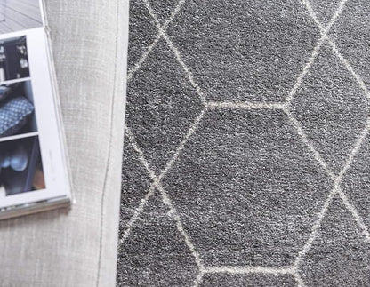 Unique Loom Trellis Frieze Collection Area Rug - Geometric (5' Square, Light Gray/ Ivory)