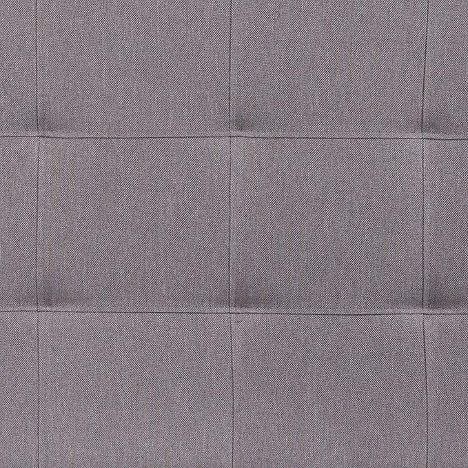 EMMA + OLIVER Quilted Tufted Twin Size Headboard in Light Gray Fabric