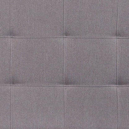 EMMA + OLIVER Quilted Tufted Twin Size Headboard in Light Gray Fabric