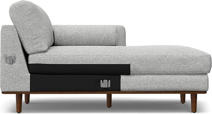 SIMPLIHOME Morrison Right Sectional Sofa in Woven-Blend Recycled Polyester Fabric, Mist Grey, 102-inches Wide, L-Shaped Couch with Right Chaise for the Living Room and Family Room