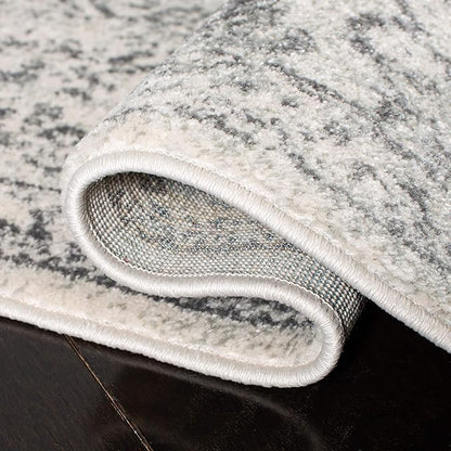 SAFAVIEH Area Rug 9x12 - Evoke Collection - Large - Ivory & Grey, Distressed Design, Non-Shedding & Easy to Clean, Ideal for Living Room, Bedroom, Dining Space (EVK256F)