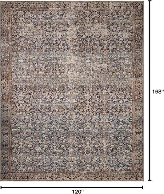 Loloi Amber Lewis Georgie Collection GER-05 Denim/Spice 10'-0" x 14'-0", .19" Pile Height, Area Rug