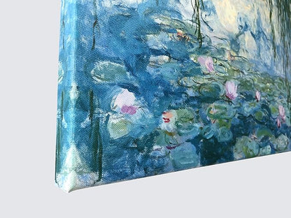 Wieco Art Water Lilies by Claude Monet Oil Paintings Flowers Reproduction Extra Large Modern Gallery Wrapped Giclee Canvas Prints Artwork Landscape Pictures on Canvas Wall Art for Home Decorations