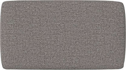 SIMPLIHOME Milltown 27 inch Wide Contemporary Rectangle Footstool Ottoman Bench in Pebble Grey Tweed Look Fabric, Assembled, for the Living Room and Bedroom