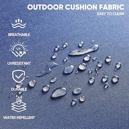 Swivel Patio Chairs Sofa Set of 4 with 6" Thick Cushion - Wicker Outdoor Swivel Rocker Patio Chair with Side Table, High Back Comfortable Outdoor Glider Chairs - Grey Wicker | Blue Cushions