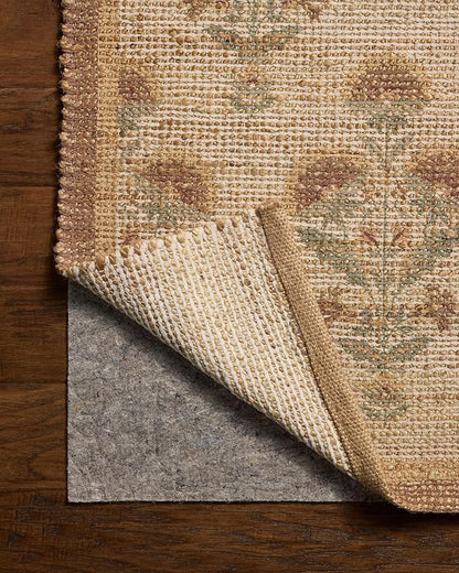 Loloi Chris Loves Julia Rue Collection RUE-01 Wheat/Sage 9'-3" x 13' Area Rug Jute Neutral Floral Living Room Bedroom Rug