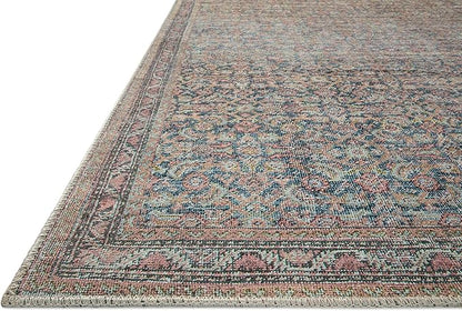 Loloi Adrian Collection ADR-04 Denim/Multi 7'-6" x 9'-6", .19" Thick Area Rug
