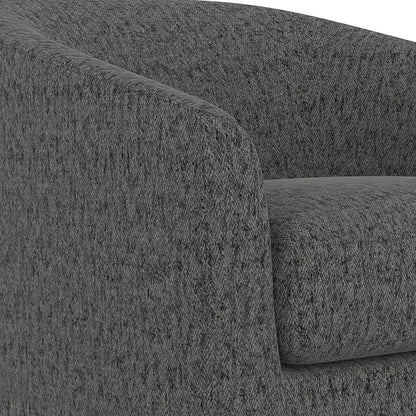 Swivel Accent Chair, Upholstered Modern Barrel-Curved Arm Chair, Velvet Fabric Comfty Sofa Reading Chair with Solid Wood Base for Living Room, Bedroom, Club, Pebble Grey