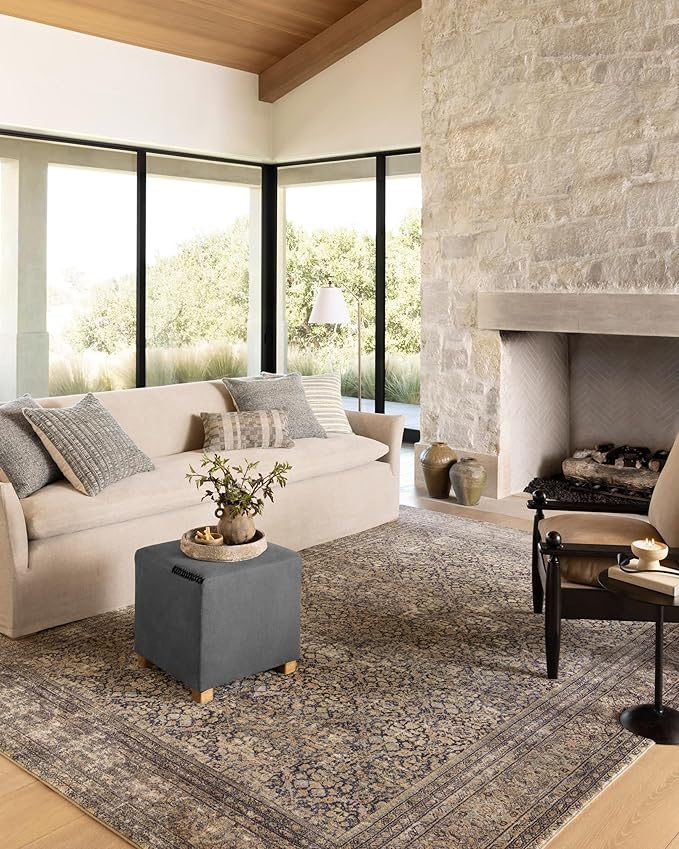 Loloi Amber Lewis Morgan Collection MOG-03 Denim/Multi 9'-6" x 13'-6" 38" Thick Area Rug feat. CloudPile, Neutral, Room Décor, Vintage Inspired, Livingroom, Bedroom, Dining Area