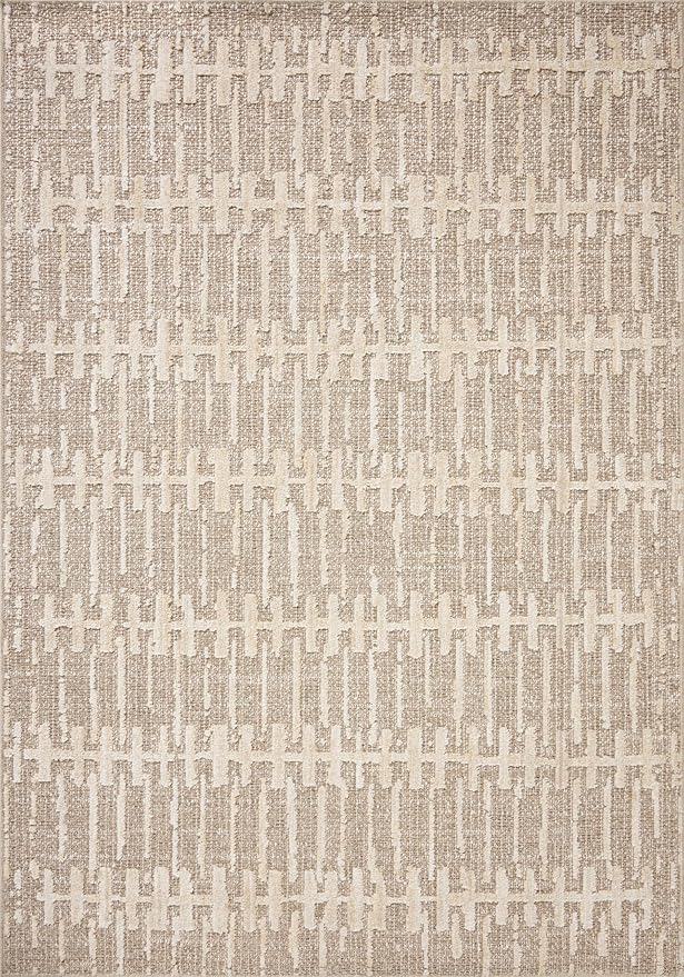 Loloi Amber Lewis Bexley Collection BEX-02 Taupe/Natural 11'-6" x 15' Area Rug Neutral, Textured, Living, Bedroom, Dining, Carpet