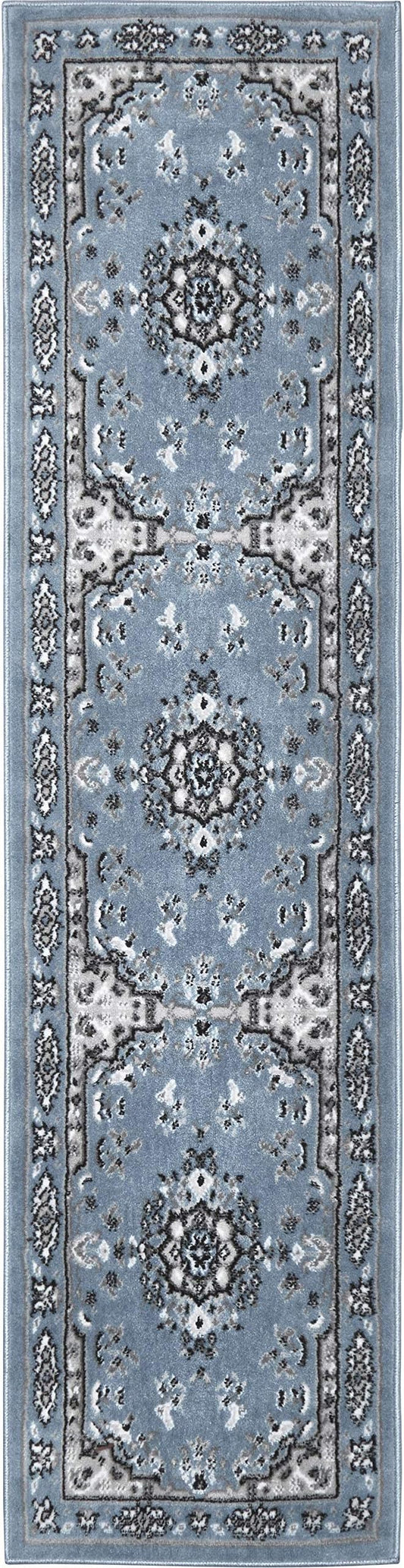 Home Dynamix Premium Sakarya Traditional Medallion Border Area Rug, Blue, 1'9"x7'2" Runner