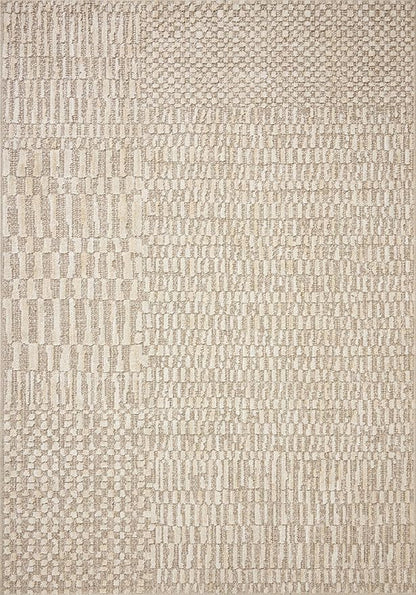 Loloi Amber Lewis Bexley Collection BEX-01 Natural/Birch 4'-0" x 6'-0" Accent Rug Neutral, Textured, Living, Bedroom, Dining, Carpet