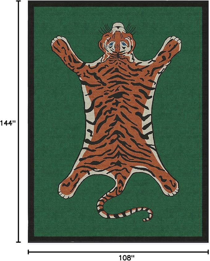 RUGGABLE x Jonathan Adler Washable Modern Area Rug – Tiger Emerald 9x12, Stain-Resistant, Non-Slip – Large Machine Washable Rugs for Living Room, Bedroom, Hallway, Entryway & Office–with Standard Pad