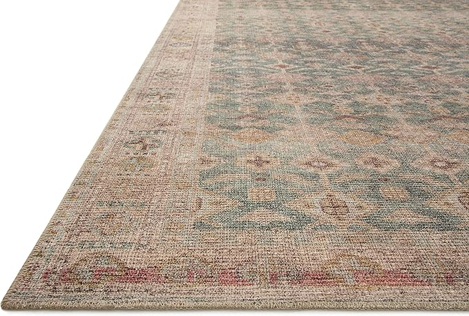 Loloi Angela Rose Aubrey Collection AUB-02 Aqua/Sand 2'-6" x 7'-6", .19" Pile Height, Runner Rug