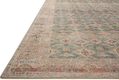 Loloi Angela Rose Aubrey Collection AUB-02 Aqua/Sand 7'-6" x 9'-6", .19" Pile Height, Area Rug