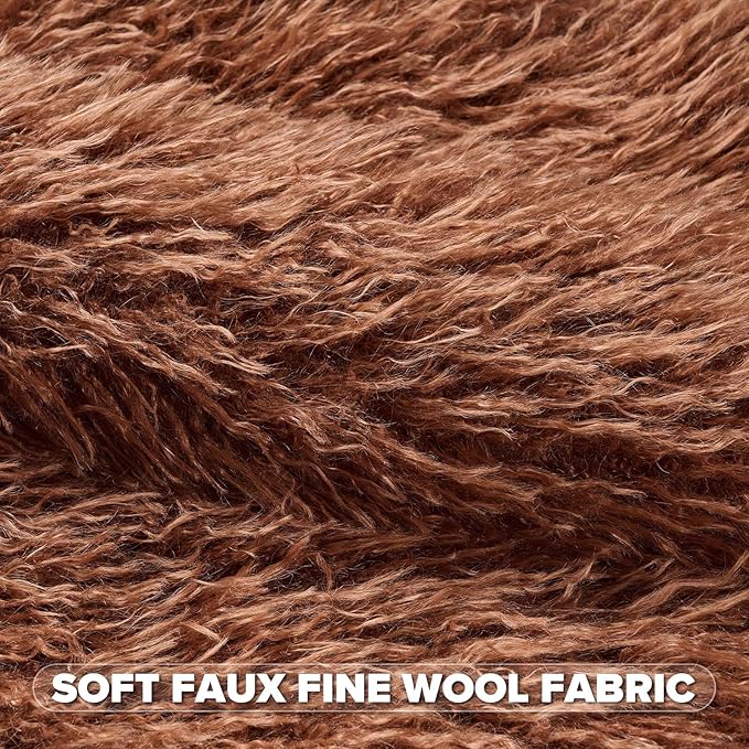FUTEI Rust Decorative Throw Pillow Covers 18x18 Inch Set of 2,Soft Cozy Faux Fine Wool Textured Cushion Case,Modern Home Luxury Decor for Couch Bed Living Room