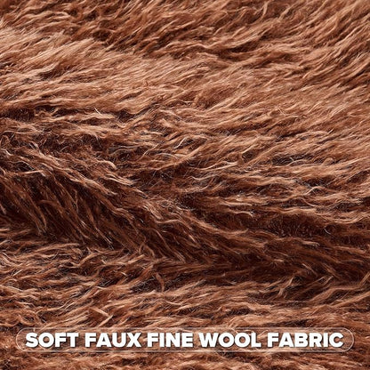 FUTEI Rust Decorative Throw Pillow Covers 18x18 Inch Set of 2,Soft Cozy Faux Fine Wool Textured Cushion Case,Modern Home Luxury Decor for Couch Bed Living Room