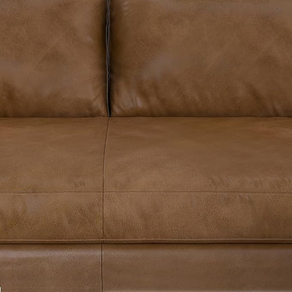 SIMPLIHOME Morrison Right Sectional Sofa in Full-Grain Genuine Leather, Caramel Brown, 102-inches Wide, L-Shaped Leather Couch with Right Chaise for the Living Room and Family Room