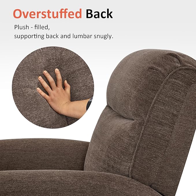 MCombo Dual Motor Power Lift Recliner Chair with Massage and Heat for Elderly, USB Ports, Lay Flat, Fabric 7666 (Dark Brown)