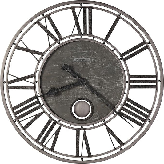 Howard Miller Marius Gallery Wall Clock- Modern Timepiece Battery Powered Alarm Clock- Quartz Movement with Roman Numerals Wall Clock for Living Room, Bedroom, Kitchen, Patio and Office Décor
