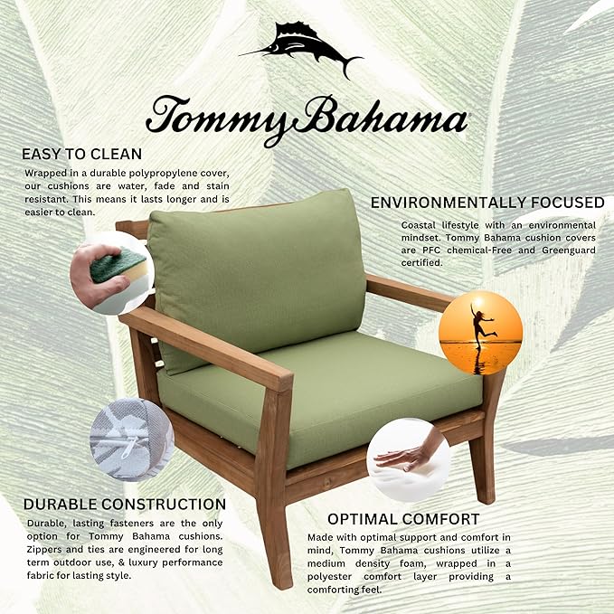 Tommy Bahama Deep Seating Lounge Cushion, 23" X 24" X 4", Bamboo Bay Pear