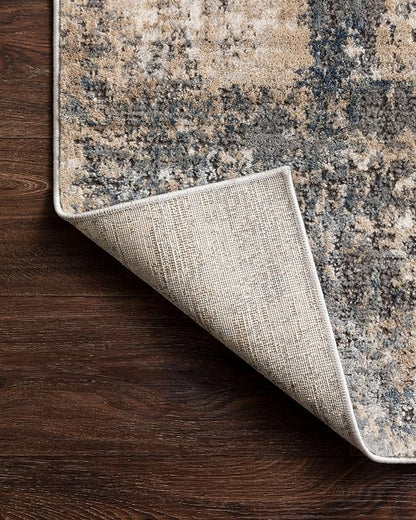 Loloi Teagan Collection TEA-08 Ivory/Mist 3'-4" x 5'-7" Accent Rug, Large, Soft Neutral Rug, High-Traffic for Living Room, Bedroom, Home Office, Dining Area