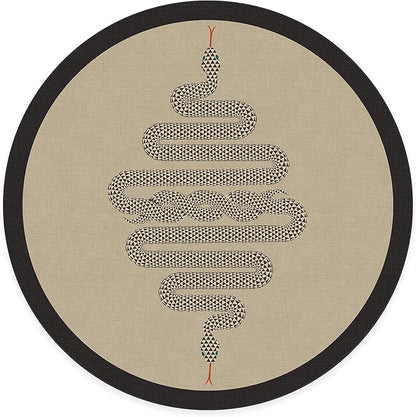 RUGGABLE x Jonathan Adler Machine Washable Modern Area Rug – Venom Neutral 8 ft Round, Stain-Resistant, Non-Slip – Large Rugs for Living Room, Bedroom, Hallway, Entryway & Office–with Standard Pad