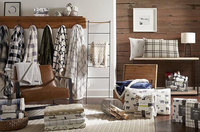 Eddie Bauer - Flannel Sheets Twin Size, Anti-Pilling & Wrinkle Resistant Cotton, Touchably Soft for All-Season Comfort - Bed Sheets with Matching Pillowcases & Fitted Sheet (Retriever Adventure Ivory)