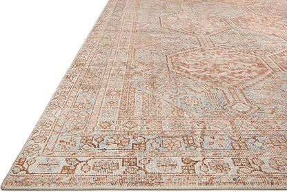 Loloi Chris Loves Julia Jules Collection JUL-04 Tangerine/Mist 7'-6'' x 9'-6'', .13" Pile Height, Area Rug