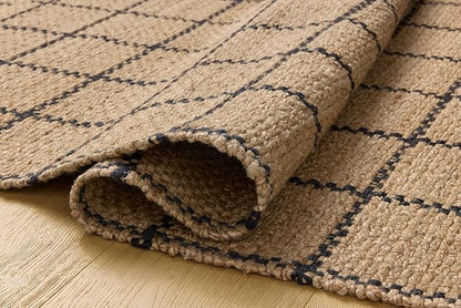 Loloi Chris Loves Julia Fletcher Collection FLE-01 Natural/Black 3'-6" x 5'-6", .37" Pile Height, Accent Rug