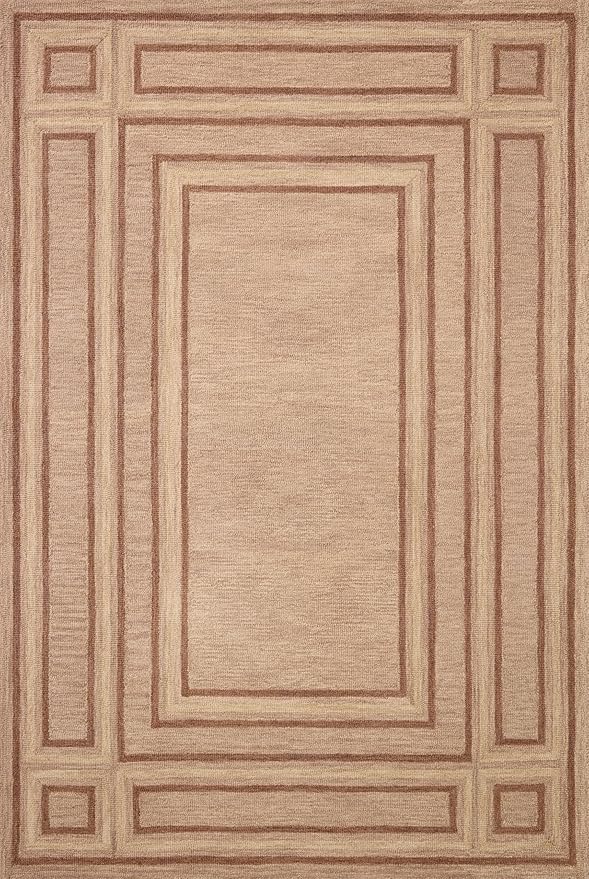 Loloi Chris Loves Julia Alfie Collection ALF-01 Blush/Rose 2'-6" x 9'-9" Runner Rug Wool Neutral Living Bedroom Dining Carpet