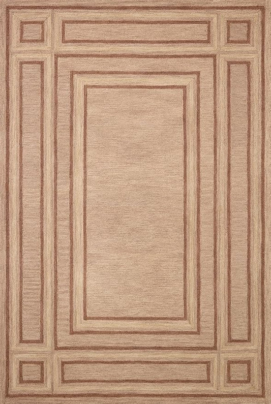 Loloi Chris Loves Julia Alfie Collection ALF-01 Blush/Rose 3'-6" x 5'-6" Accent Rug Wool Neutral Living Bedroom Dining Carpet