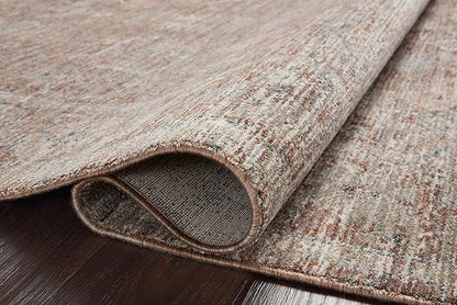 Loloi Magnolia Home by Joanna Gaines Millie Collection MIE-04 Brick/Fog 2'-7" x 14', .25" Pile Height, Runner Rug